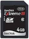 Sandisk 4GB EXTREME III SDHC SD Card (SDSDX3-4096, Static Pack)